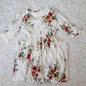 Womens Buttoned Floral Dress